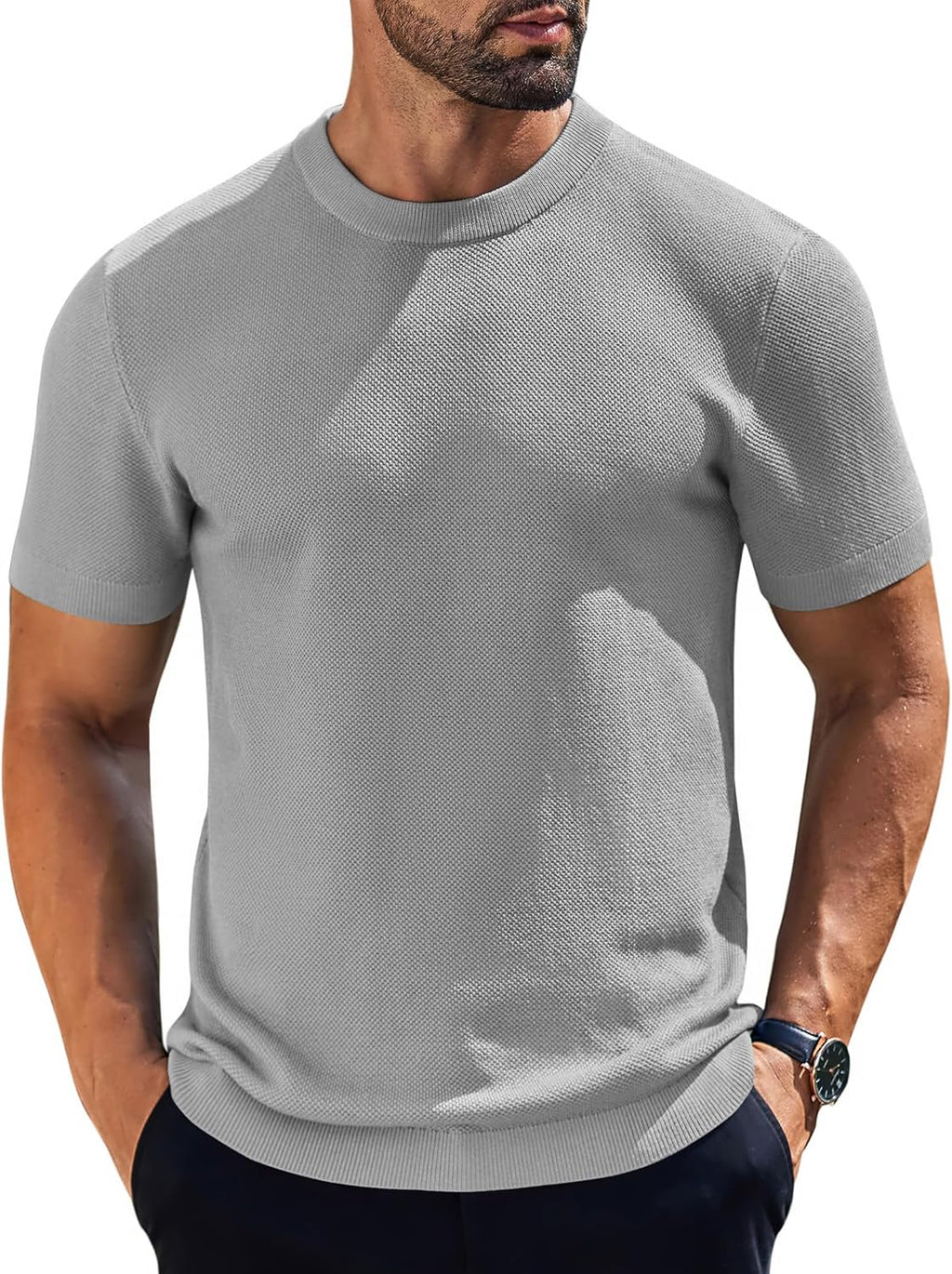 Men's Knit Short Sleeve Crewneck Casual Textured - Adult & Kids T-Shirts, Sweatshirts & Hoodies apparel design preview 1