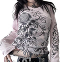 Grunge Women Y2k Gothic Emo Graphic Baggy Top Star - Adult & Kids T-Shirts, Sweatshirts & Hoodies apparel design preview 1