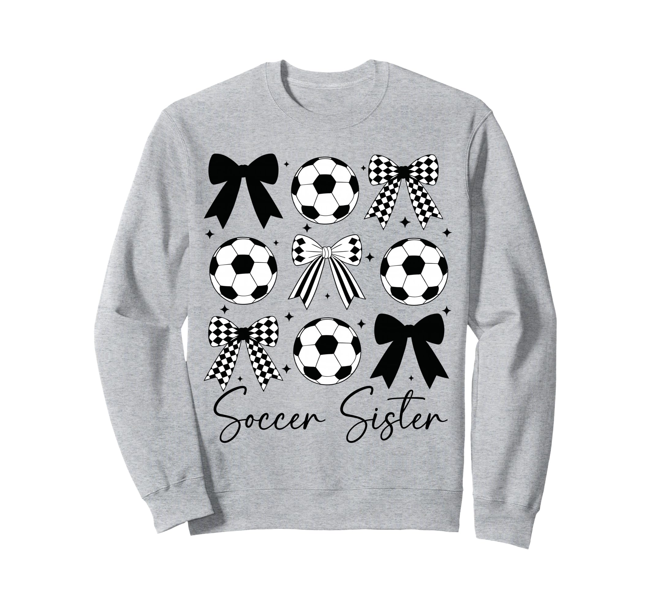 Soccer Sister Funny Coquette Bow Soccer Sweatshirt - Graphic Print Unisex - T-Shirt, Sweatshirt, Hoodie