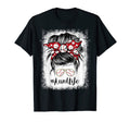 Bleached Baseball Aunt Life Messy Bun T-Shirt - Novelty Apparel Unisex - T-Shirt, Sweatshirt, Hoodie