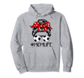 Mom Life Soccer Life Messy Bun Mothers Day Hoodie - Graphic Print Men Women - T-Shirt, Sweatshirt, Hoodie