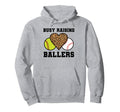 Busy Raising Ballers Softball Baseball Hoodie - Novelty Apparel for Adults - T-Shirt, Sweatshirt, Hoodie