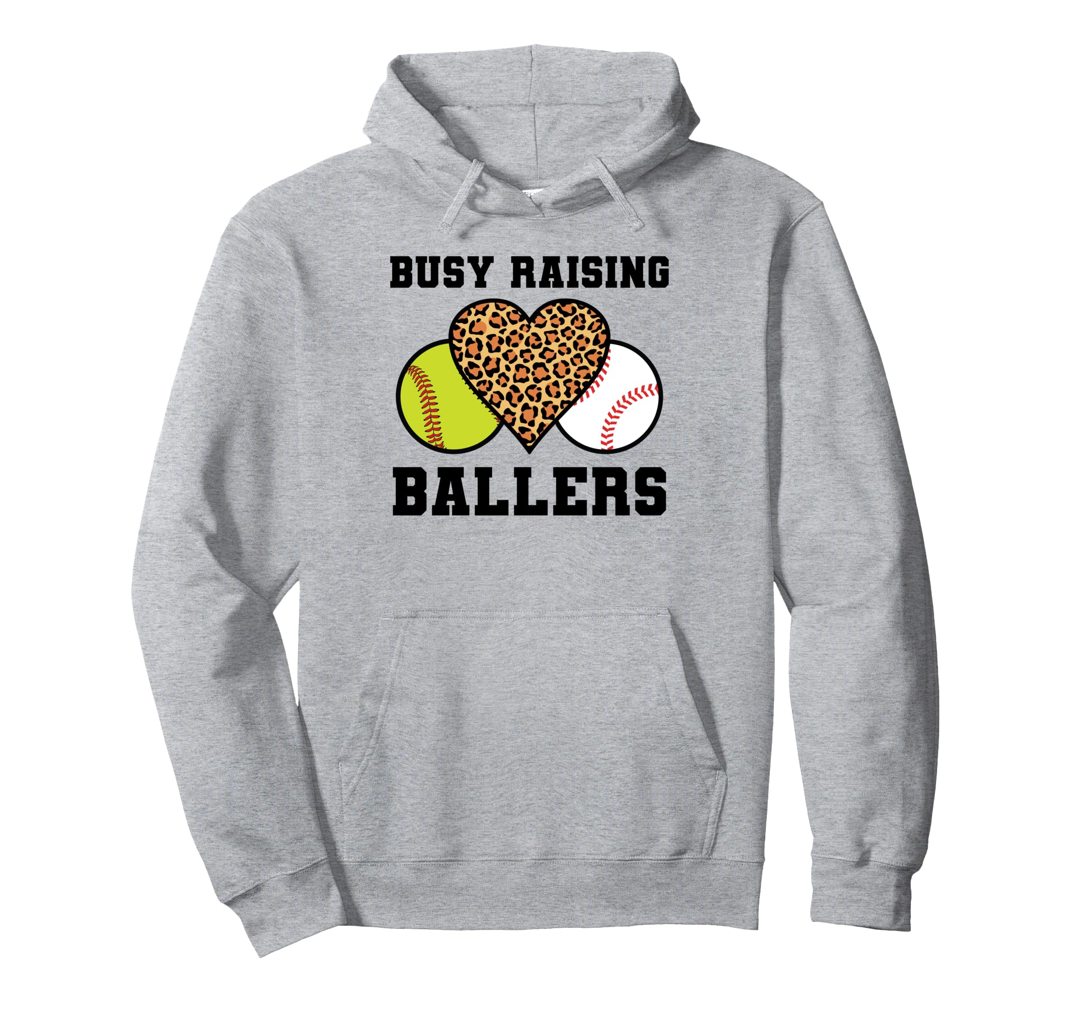 Busy Raising Ballers Softball Baseball Hoodie - Novelty Apparel for Adults - T-Shirt, Sweatshirt, Hoodie