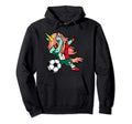 Funny Dabbing Unicorn Mexico Football Hoodie - Streetwear Style Men Women - T-Shirt, Sweatshirt, Hoodie