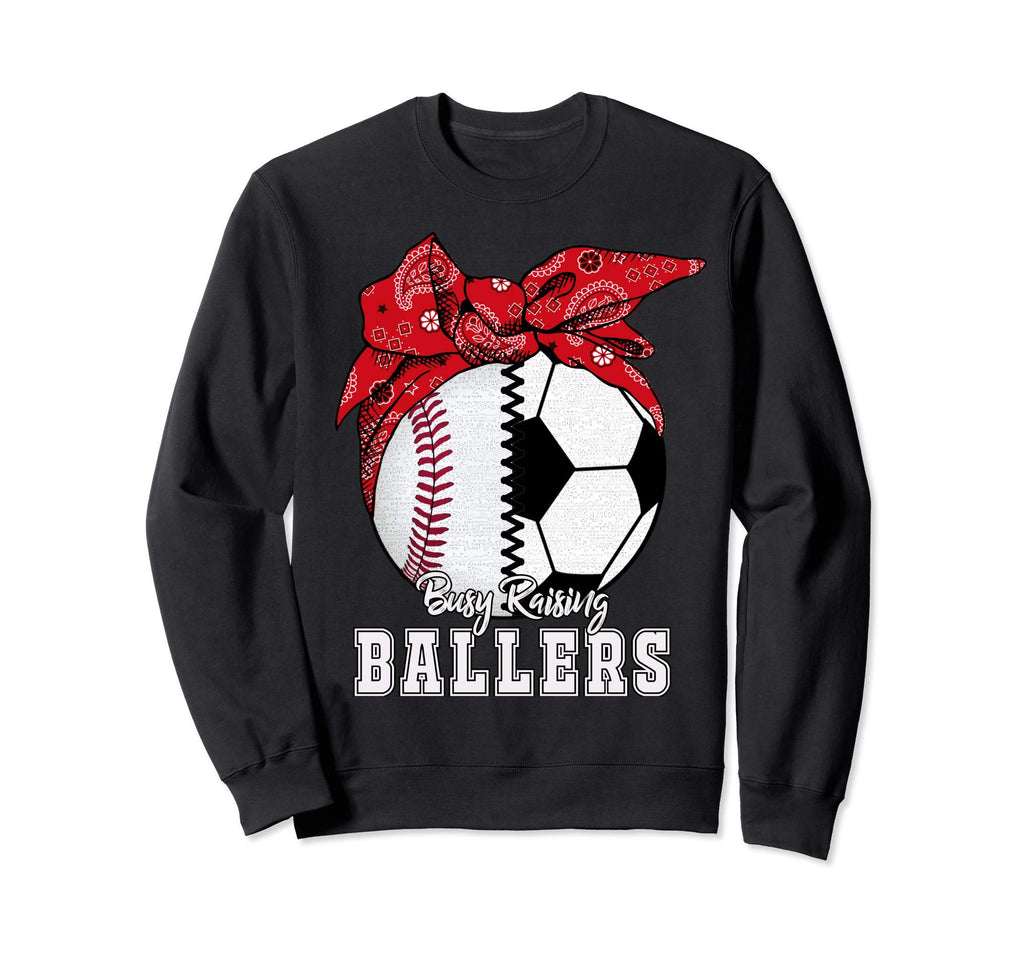 Busy Raising Ballers Baseball Sweatshirt - Novelty Apparel for Adults - T-Shirt, Sweatshirt, Hoodie