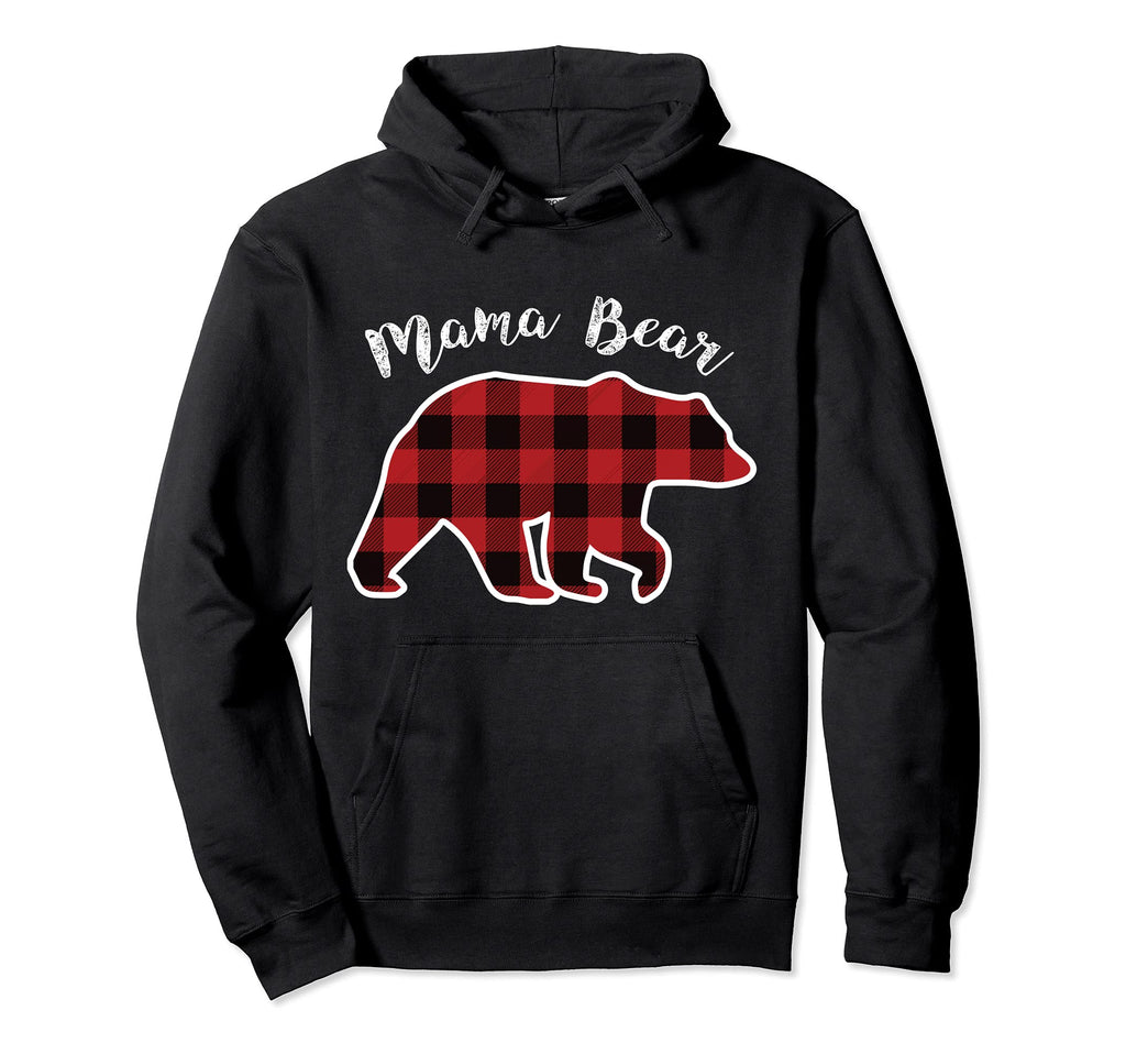 Mama Bear Red Plaid Pajama Family Mom Gift Hoodie - Novelty Apparel Unisex - T-Shirt, Sweatshirt, Hoodie