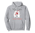 My Cats Are My Valentine Cat Lovers Pet Mom Hoodie - Unique Graphic Unisex - T-Shirt, Sweatshirt, Hoodie
