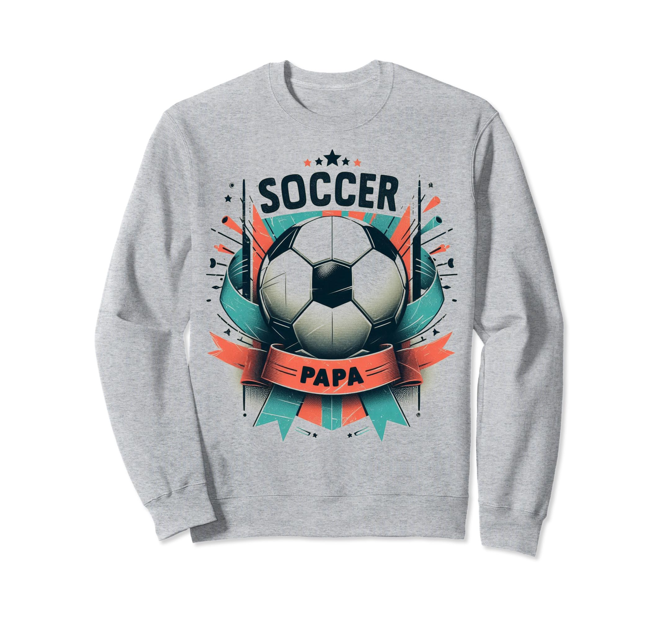 Soccer Papa Family Matching Dad Sweatshirt - Custom Art Print for Adults - T-Shirt, Sweatshirt, Hoodie