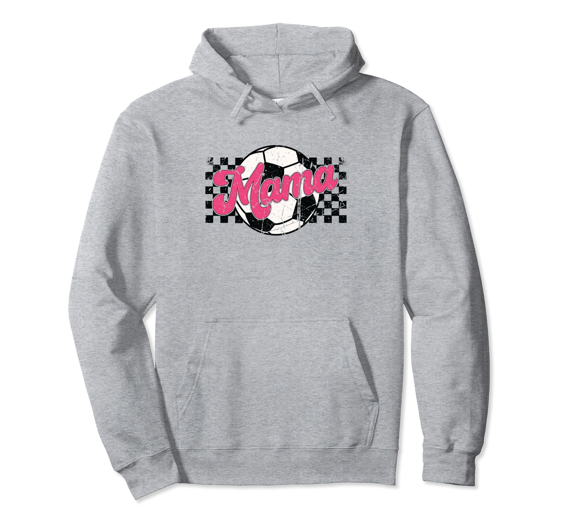 Soccer Mama Checkered Funny Sporty Hoodie - Fun Novelty Design Men Women - T-Shirt, Sweatshirt, Hoodie