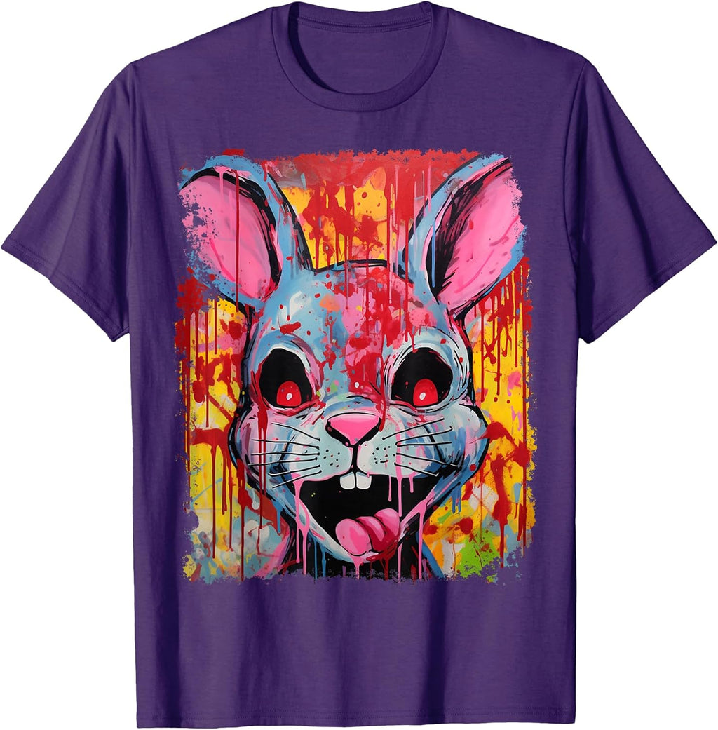 Pop Art Colorful Killer Bunny Rabbit Halloween - Adult & Kids T-Shirts, Sweatshirts & Hoodies apparel design preview 1