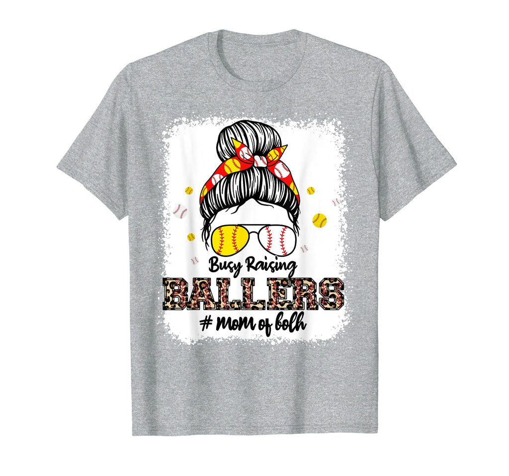 Mom Both Baseball Softball Busy Raising T-Shirt - Graphic Print Unisex - T-Shirt, Sweatshirt, Hoodie