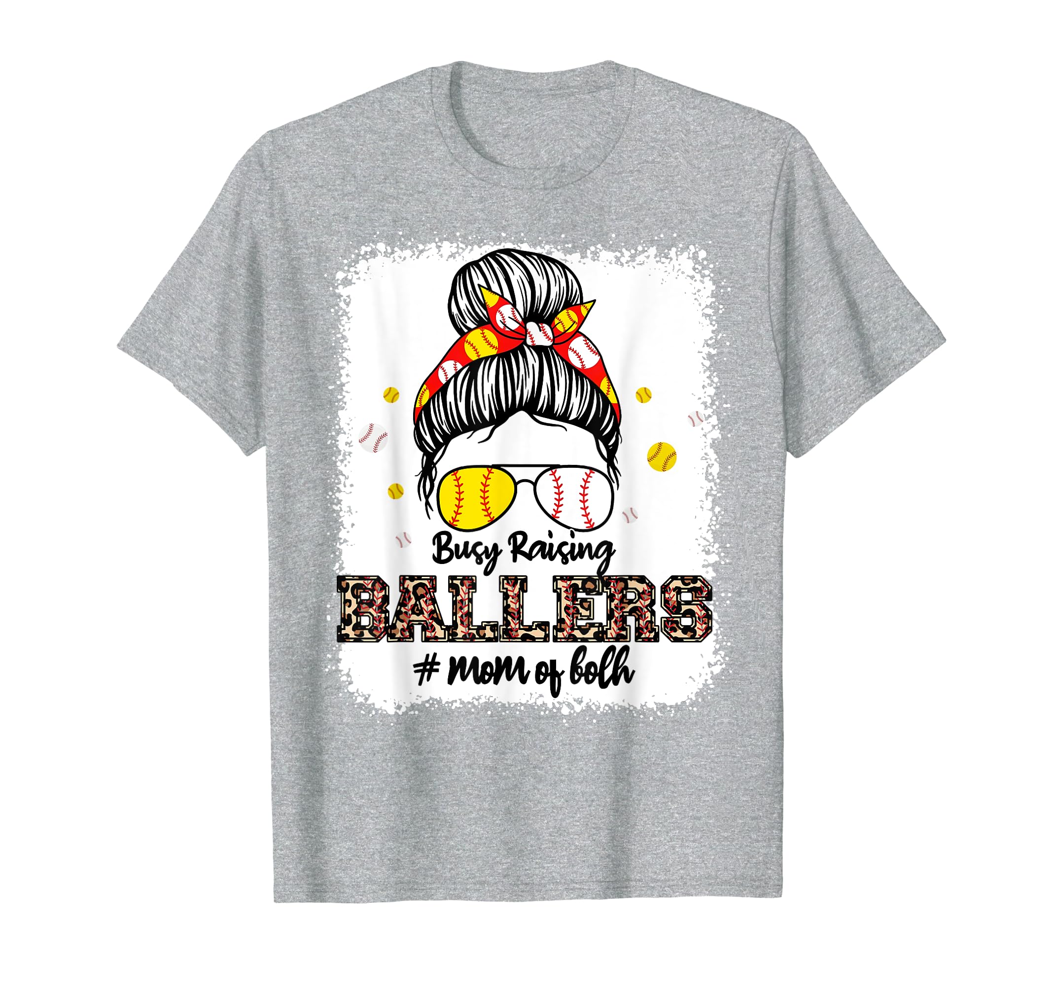 Mom Both Baseball Softball Busy Raising T-Shirt - Graphic Print Unisex - T-Shirt, Sweatshirt, Hoodie