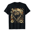 Floral Skeleton Hugging Cat Halloween T-Shirt - Trendy Graphic Men Women - T-Shirt, Sweatshirt, Hoodie