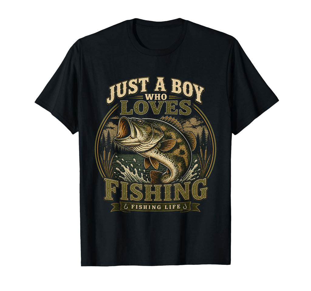 Bass Fish Camo Just Who Loves T-Shirt - Minimalist Print for Adults - T-Shirt, Sweatshirt, Hoodie