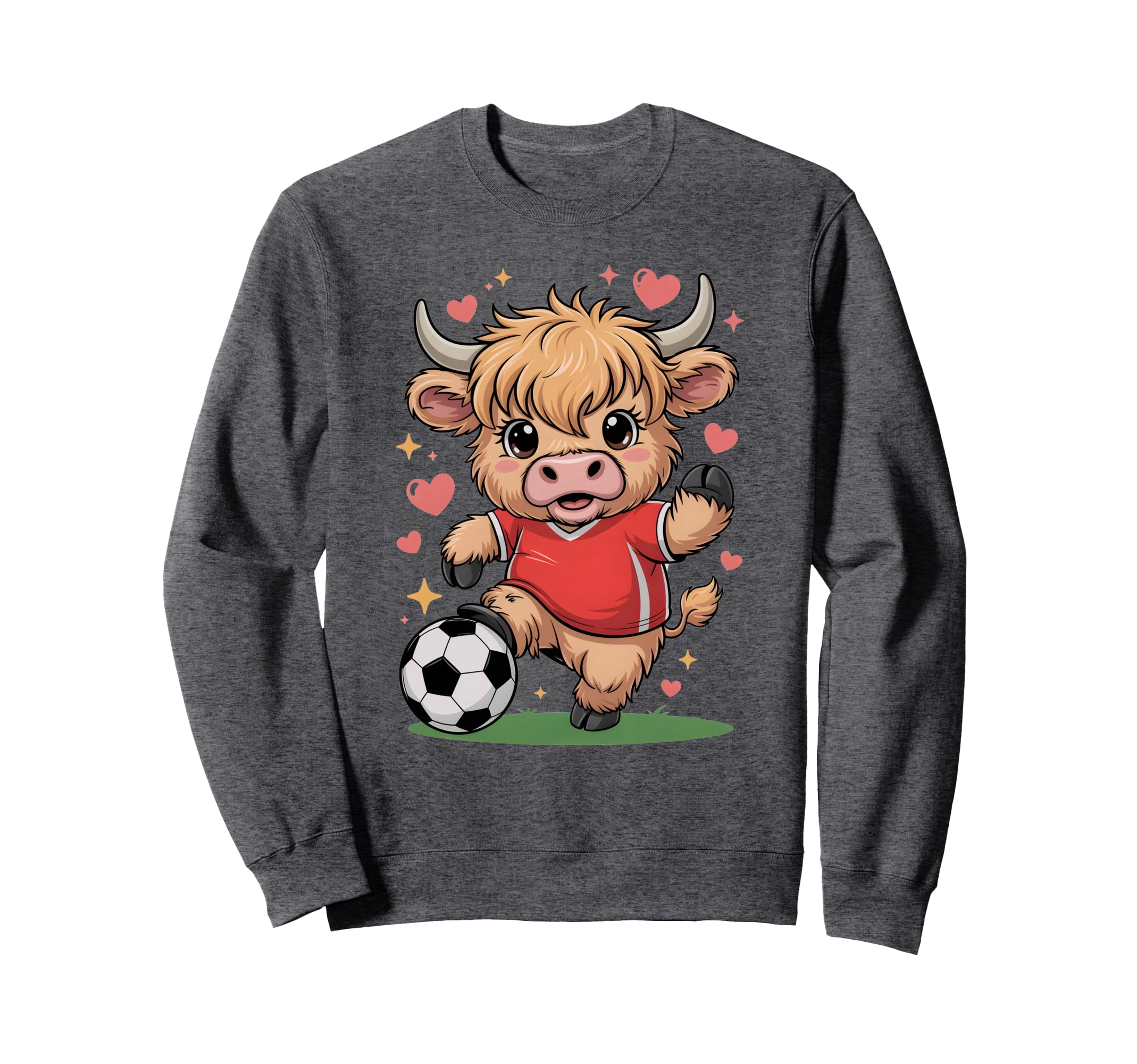 Kawaii Soccer Cow Just Who Loves Sweatshirt - Minimalist Print Men Women - T-Shirt, Sweatshirt, Hoodie
