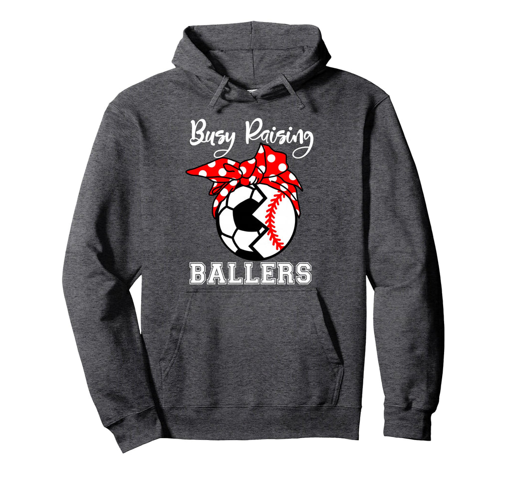 Busy Raising Ballers Funny Baseball Hoodie - Trendy Graphic Men Women - T-Shirt, Sweatshirt, Hoodie