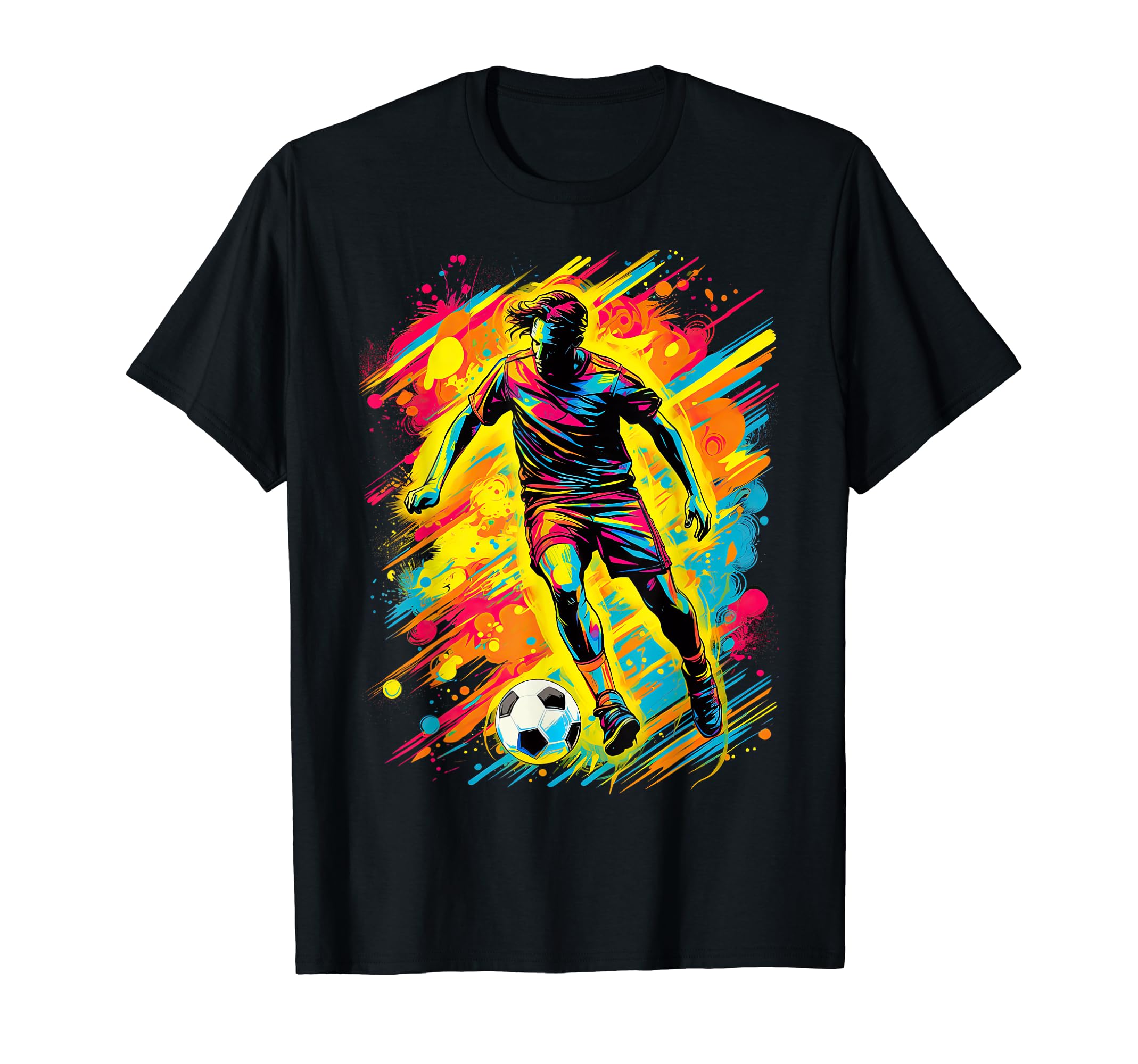 Electric Soccer Player Futbol Fan T-Shirt - Minimalist Print for Adults - T-Shirt, Sweatshirt, Hoodie