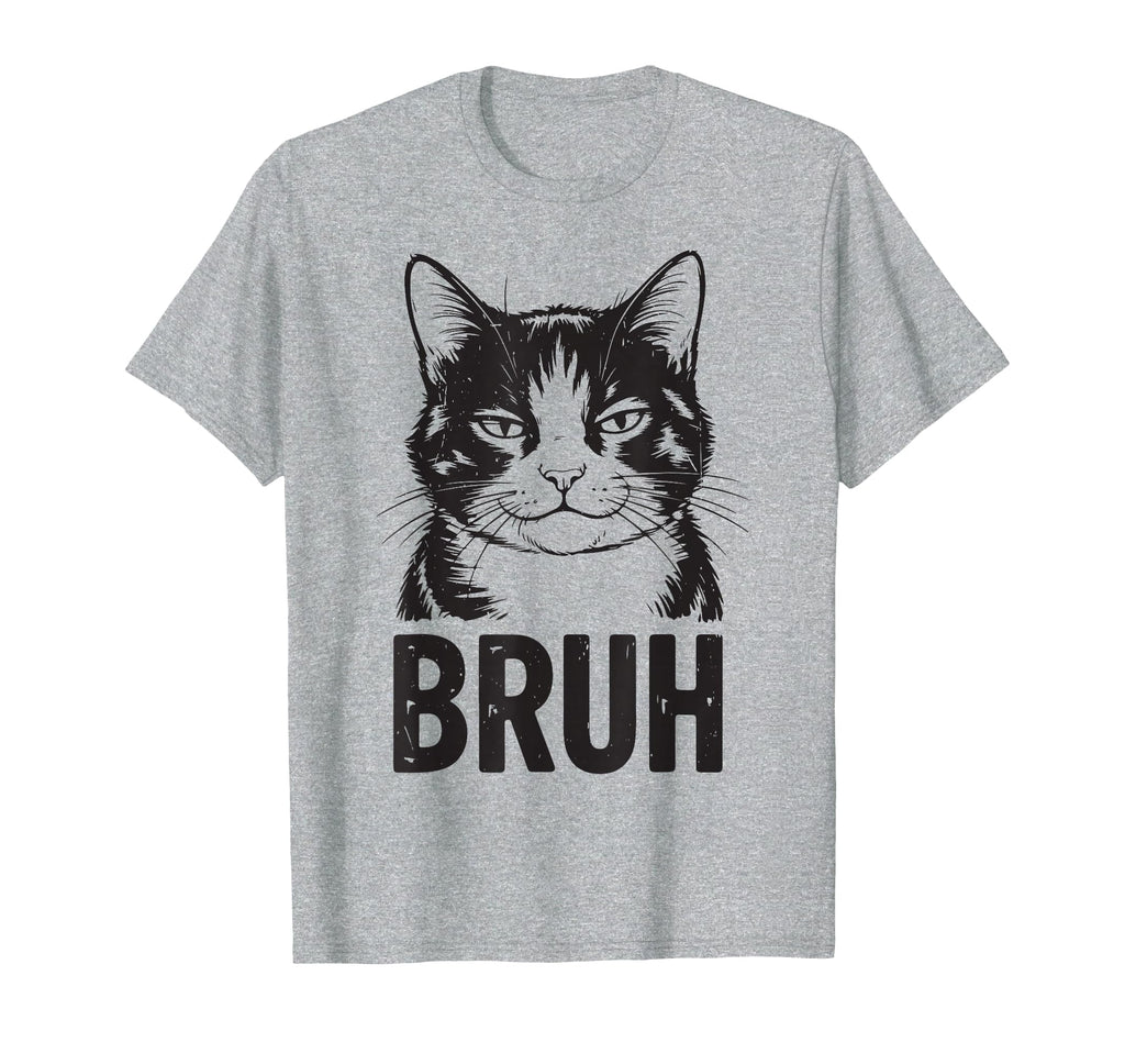 Meme Bruh Funny Tuxedo Cat Teen Mom Dad T-Shirt - Trendy Graphic Unisex - T-Shirt, Sweatshirt, Hoodie
