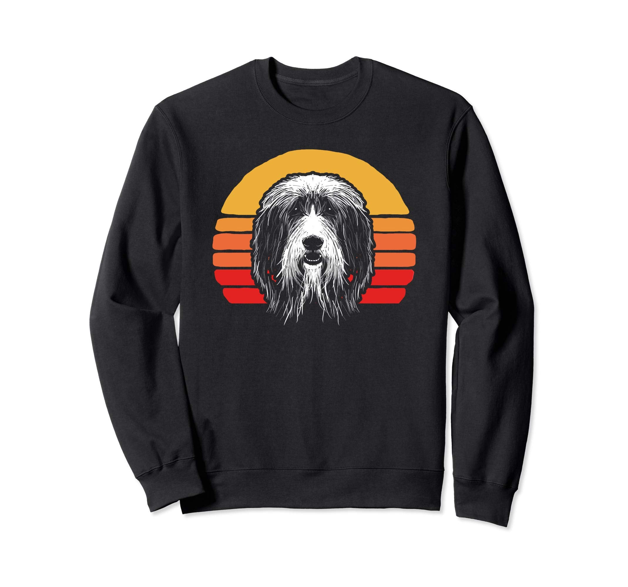 Funny Bearded Collie Face 80S Sun Sweatshirt - Novelty Apparel Unisex - T-Shirt, Sweatshirt, Hoodie