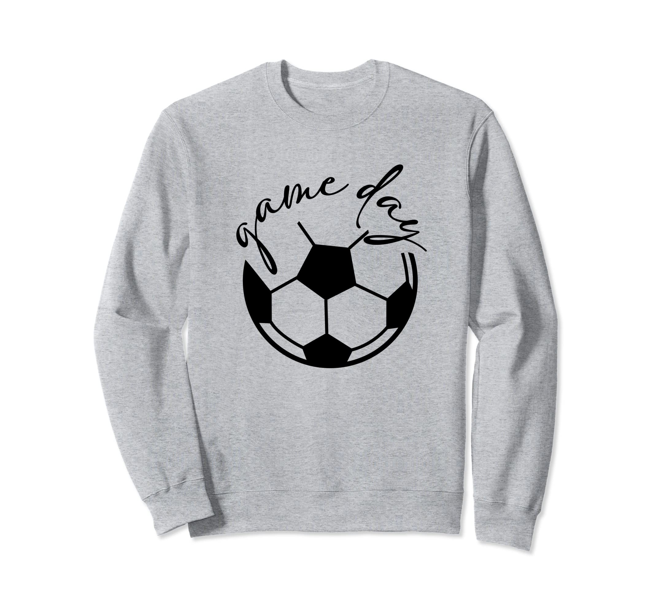 Game Day Soccer Mom Grey Sweatshirt - Custom Art Print Men Women - T-Shirt, Sweatshirt, Hoodie