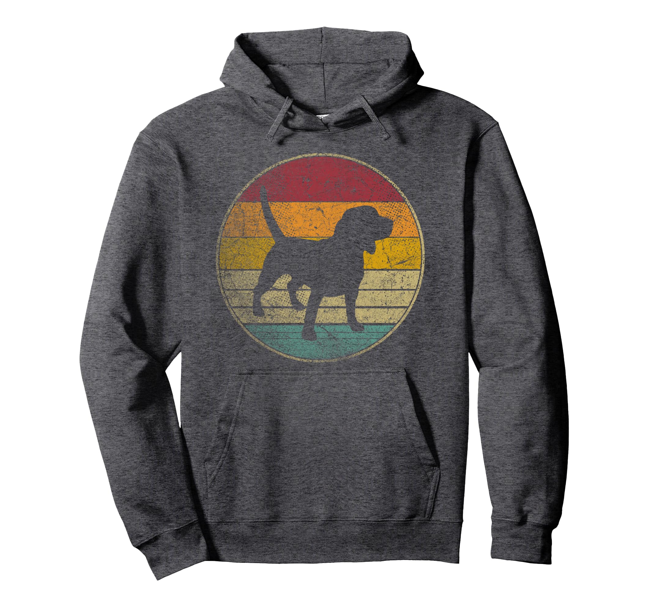 Beagle Dog Distressed Silhouette Hoodie - Fun Novelty Design for Adults - T-Shirt, Sweatshirt, Hoodie