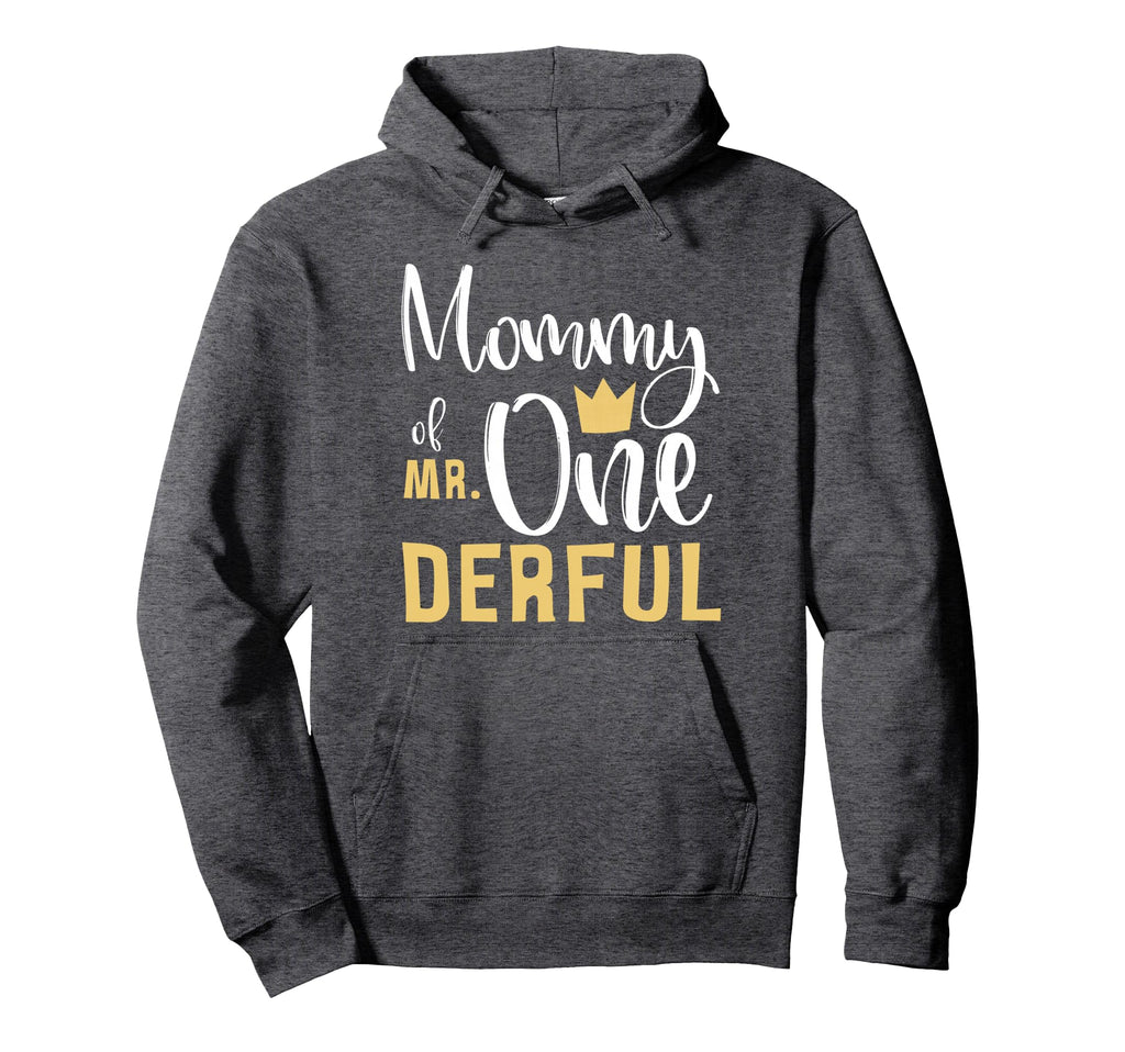 Mommy Mr Onederful 1St Birthday First Hoodie - Minimalist Print for Adults - T-Shirt, Sweatshirt, Hoodie