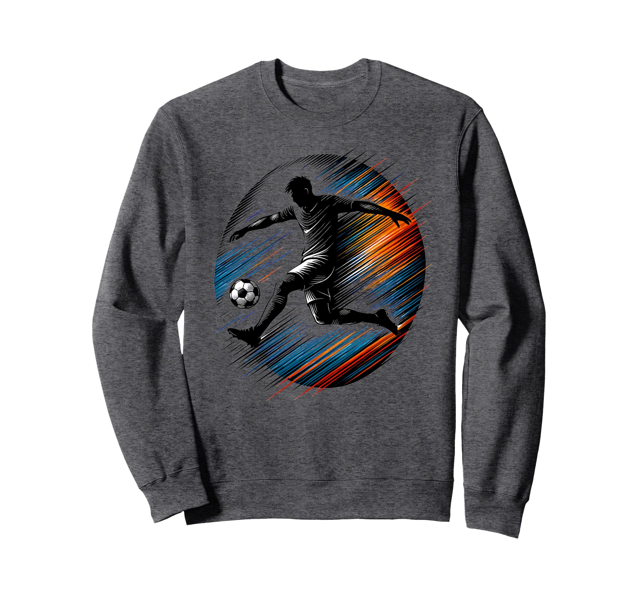 Soccer Player Jump Kick Speed Sweatshirt - Minimalist Print for Adults - T-Shirt, Sweatshirt, Hoodie