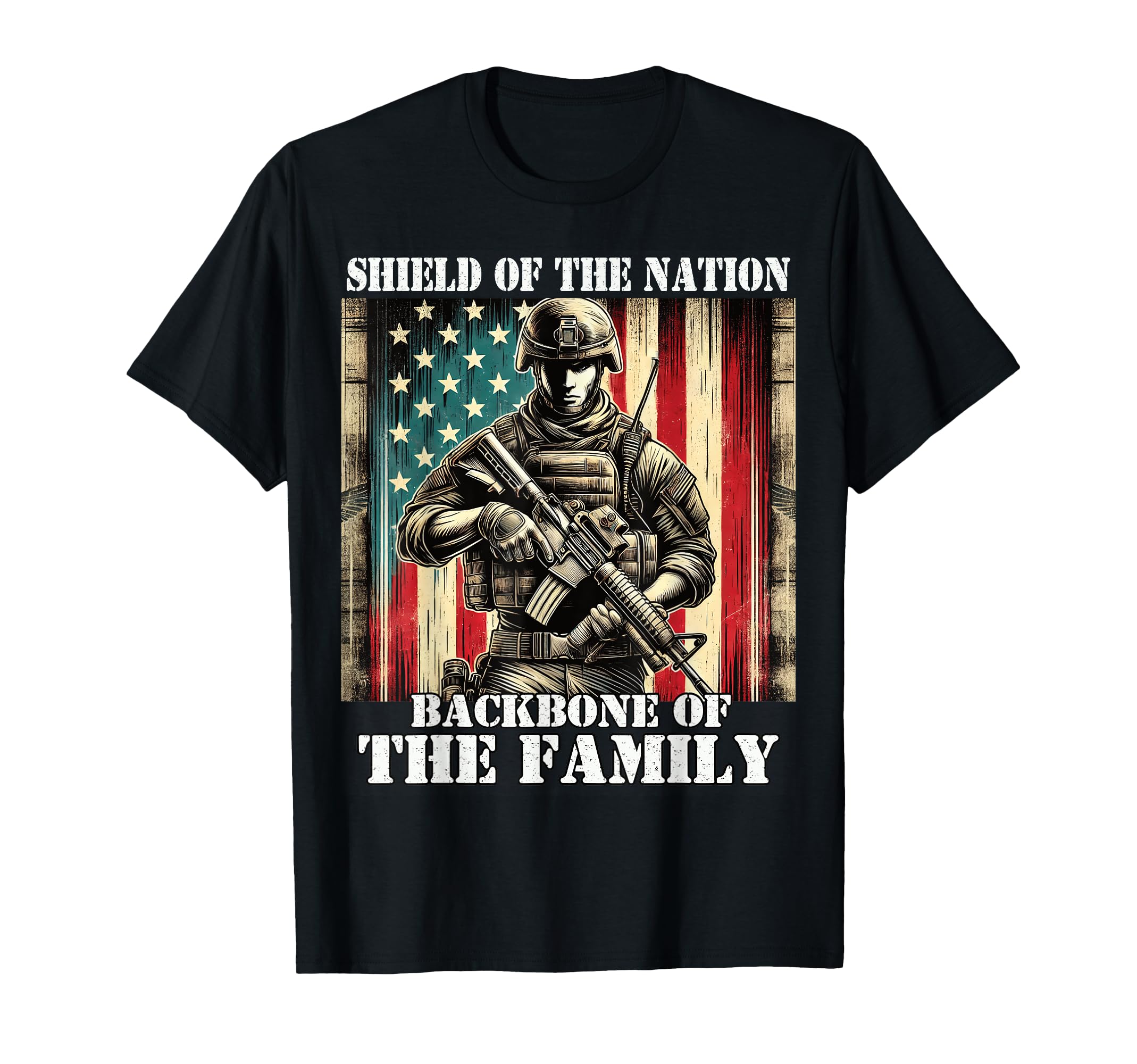 Shield Nation Backbone Family T-Shirt - Minimalist Print for Adults - T-Shirt, Sweatshirt, Hoodie