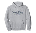 Twin Dad Est 2023 Twin Dad To Be Gifts Hoodie - Minimalist Print Men Women - T-Shirt, Sweatshirt, Hoodie