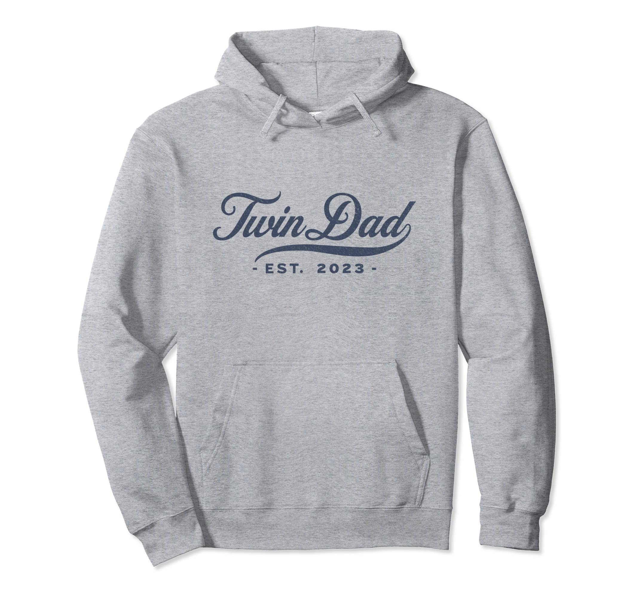 Twin Dad Est 2023 Twin Dad To Be Gifts Hoodie - Minimalist Print Men Women - T-Shirt, Sweatshirt, Hoodie