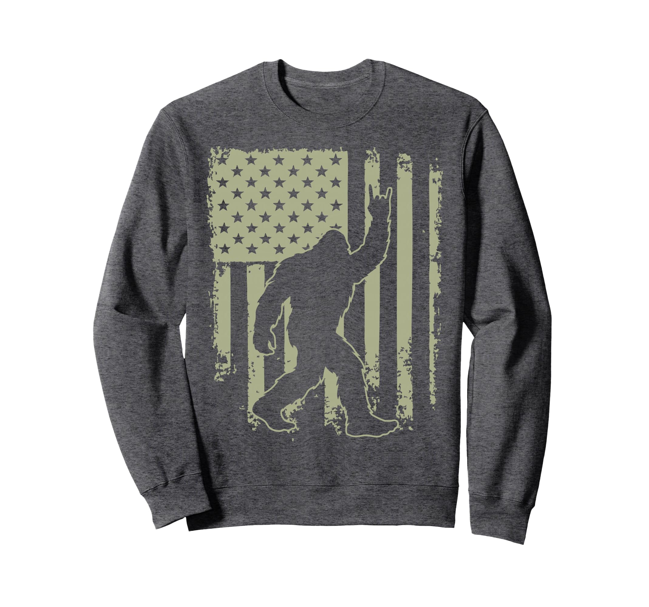 Bigfoot Sasquatch America Flag Sweatshirt - Streetwear Style for Adults - T-Shirt, Sweatshirt, Hoodie