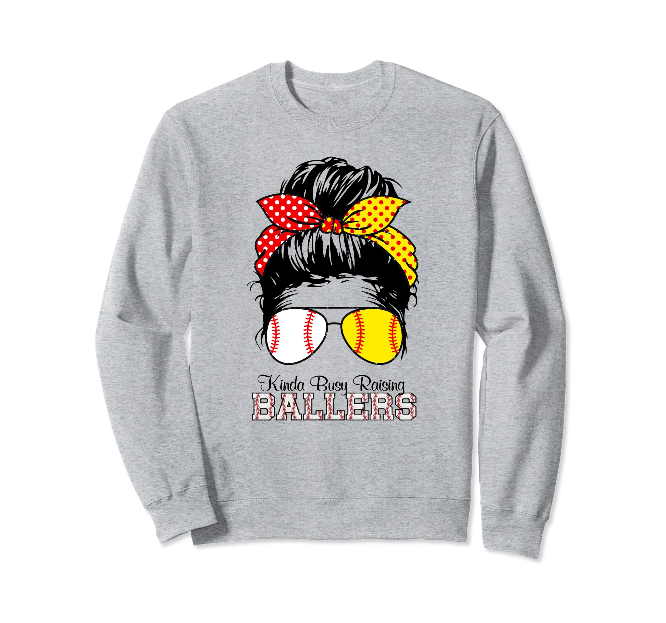 Kinda Busy Raising Ballers Messy Sweatshirt - Novelty Apparel Men Women - T-Shirt, Sweatshirt, Hoodie