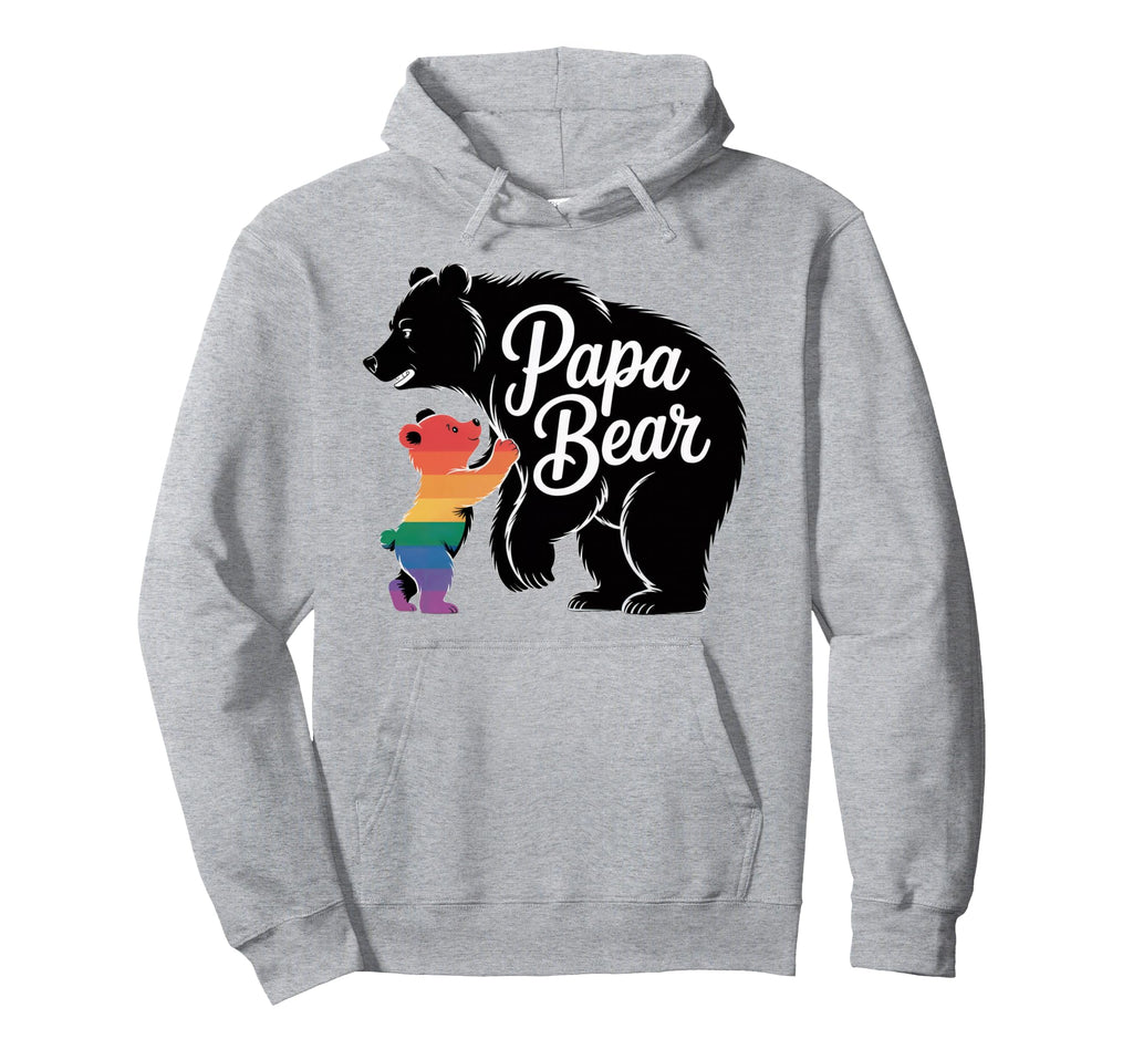 Papa Bear Rainbow Cub Proud Gay Pride Hoodie - Novelty Apparel Unisex - T-Shirt, Sweatshirt, Hoodie