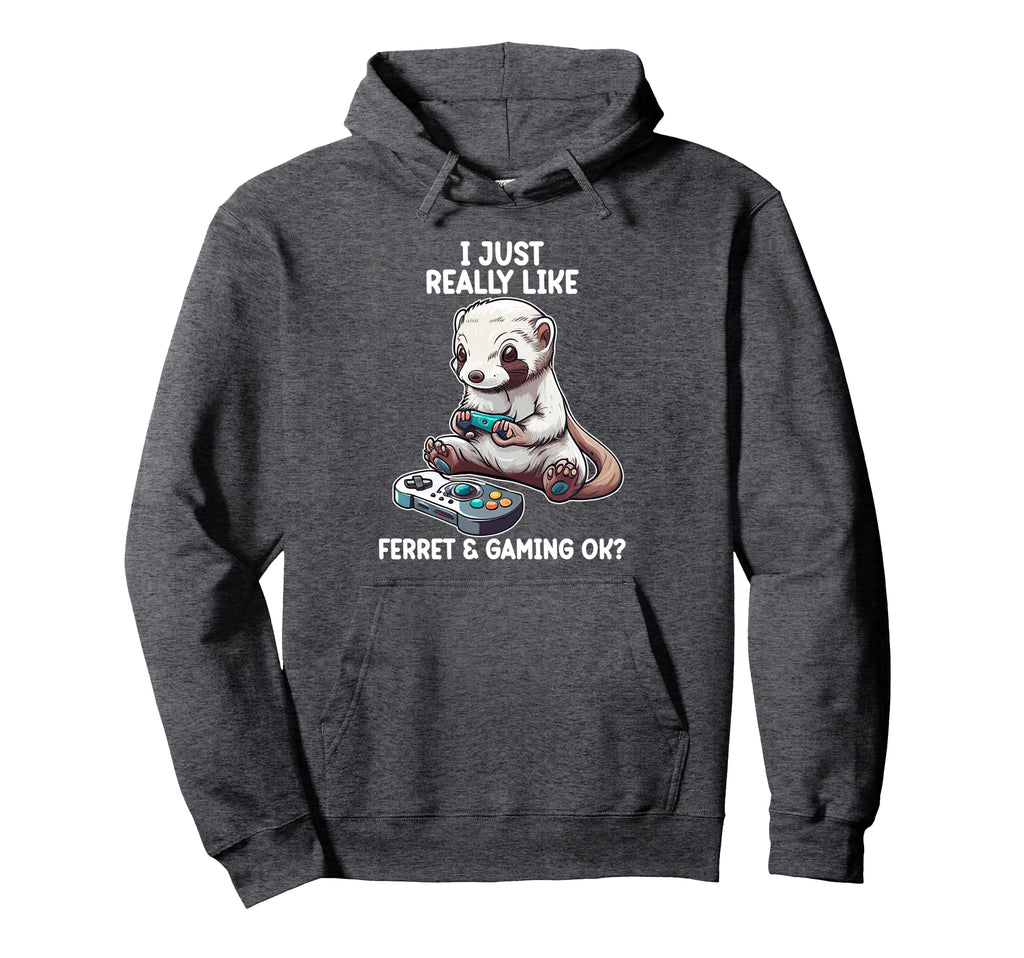 Funny Video Gaming Ferret Ferret Hoodie - Casual Everyday Wear for Adults - T-Shirt, Sweatshirt, Hoodie