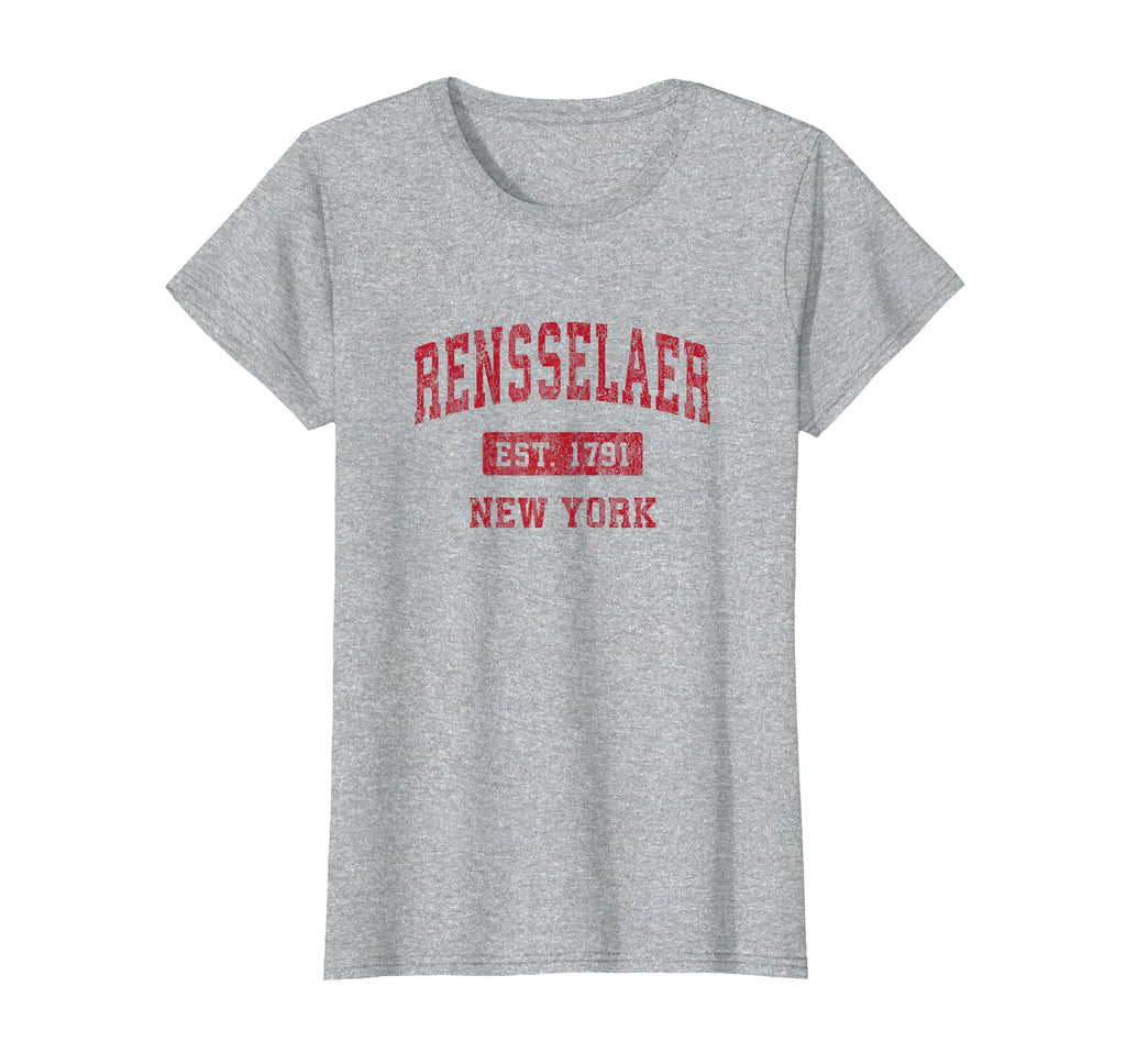 Rensselaer New York Ny Sports Red T-Shirt - Custom Art Print Men Women - T-Shirt, Sweatshirt, Hoodie