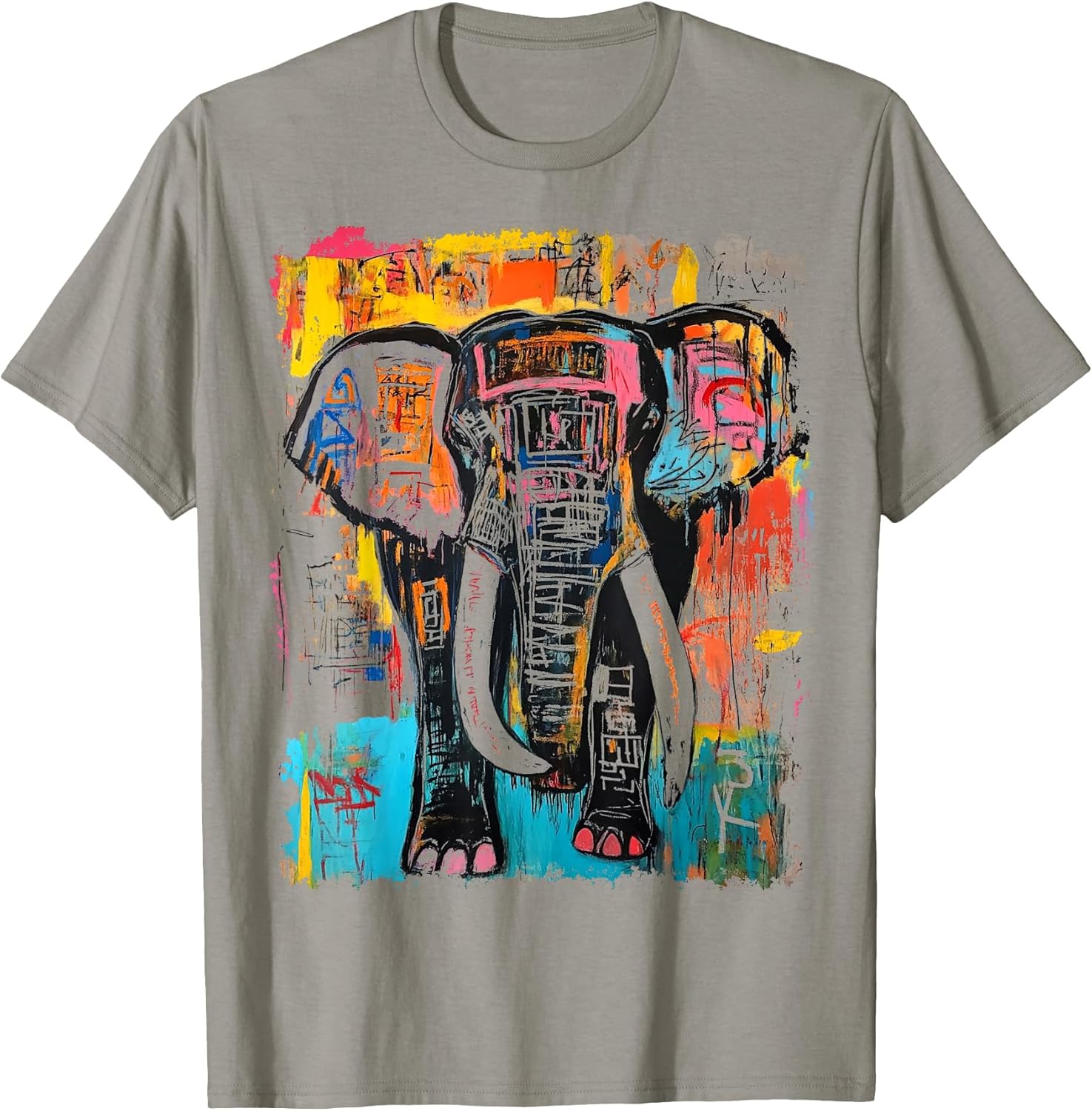 Colorful Abstract Graffiti Doodle Pop Art Elephant - Adult & Kids T-Shirts, Sweatshirts & Hoodies apparel design preview 1