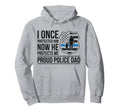 Proud Police Dad Police Officer Father Hoodie - Graphic Print Men Women - T-Shirt, Sweatshirt, Hoodie