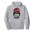 Aunt Life Messy Bun Hair Funny Soccer Hoodie - Novelty Apparel Unisex - T-Shirt, Sweatshirt, Hoodie