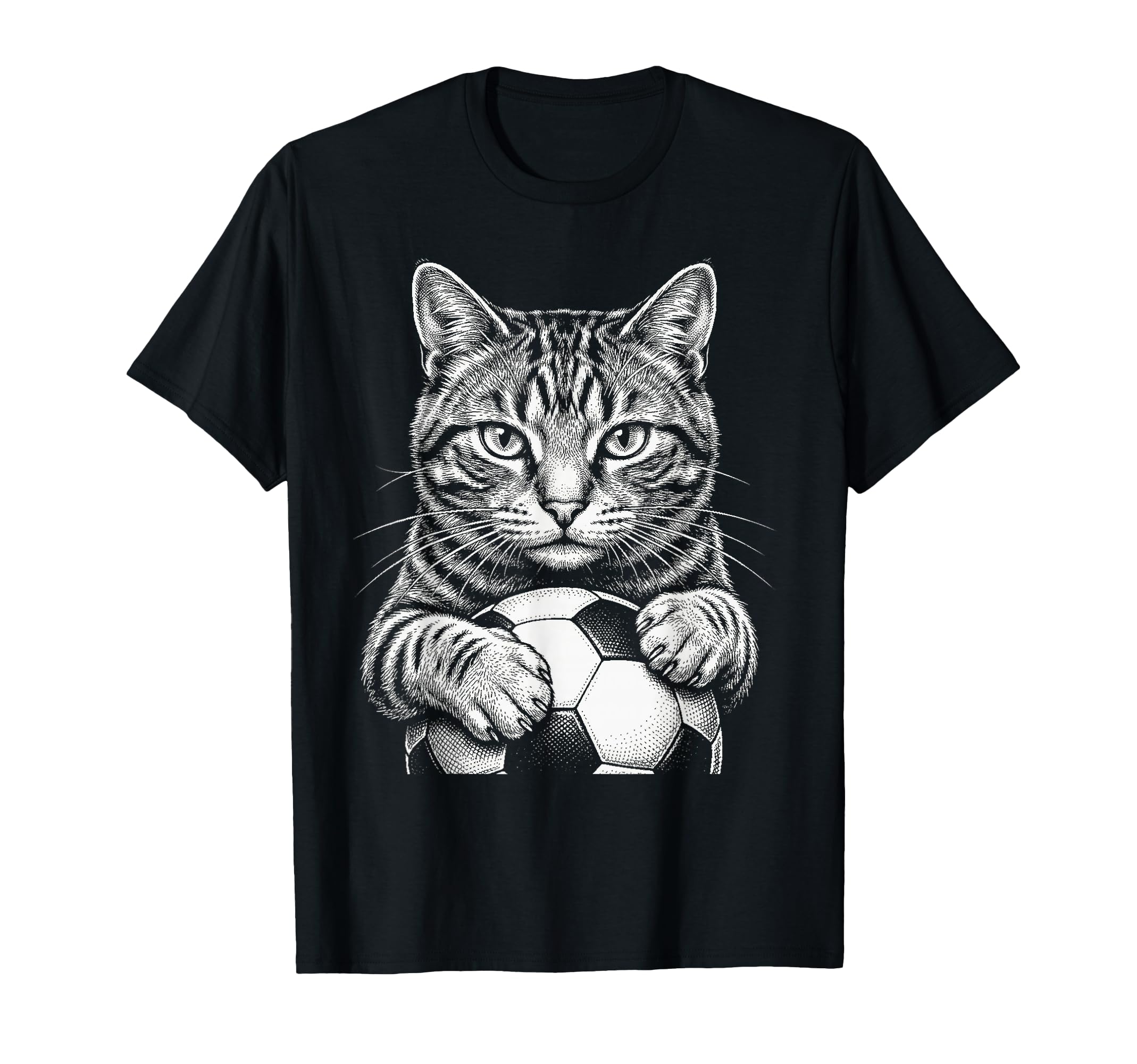 Black And White Feline Sports Tabby T-Shirt - Unique Graphic for Adults - T-Shirt, Sweatshirt, Hoodie