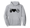 Soccer Peace Love Soccer Player Hoodie - Unique Graphic for Adults - T-Shirt, Sweatshirt, Hoodie