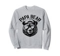 Papa Bear Face Grizzly Fathers Day Bear Sweatshirt - Graphic Print Unisex - T-Shirt, Sweatshirt, Hoodie