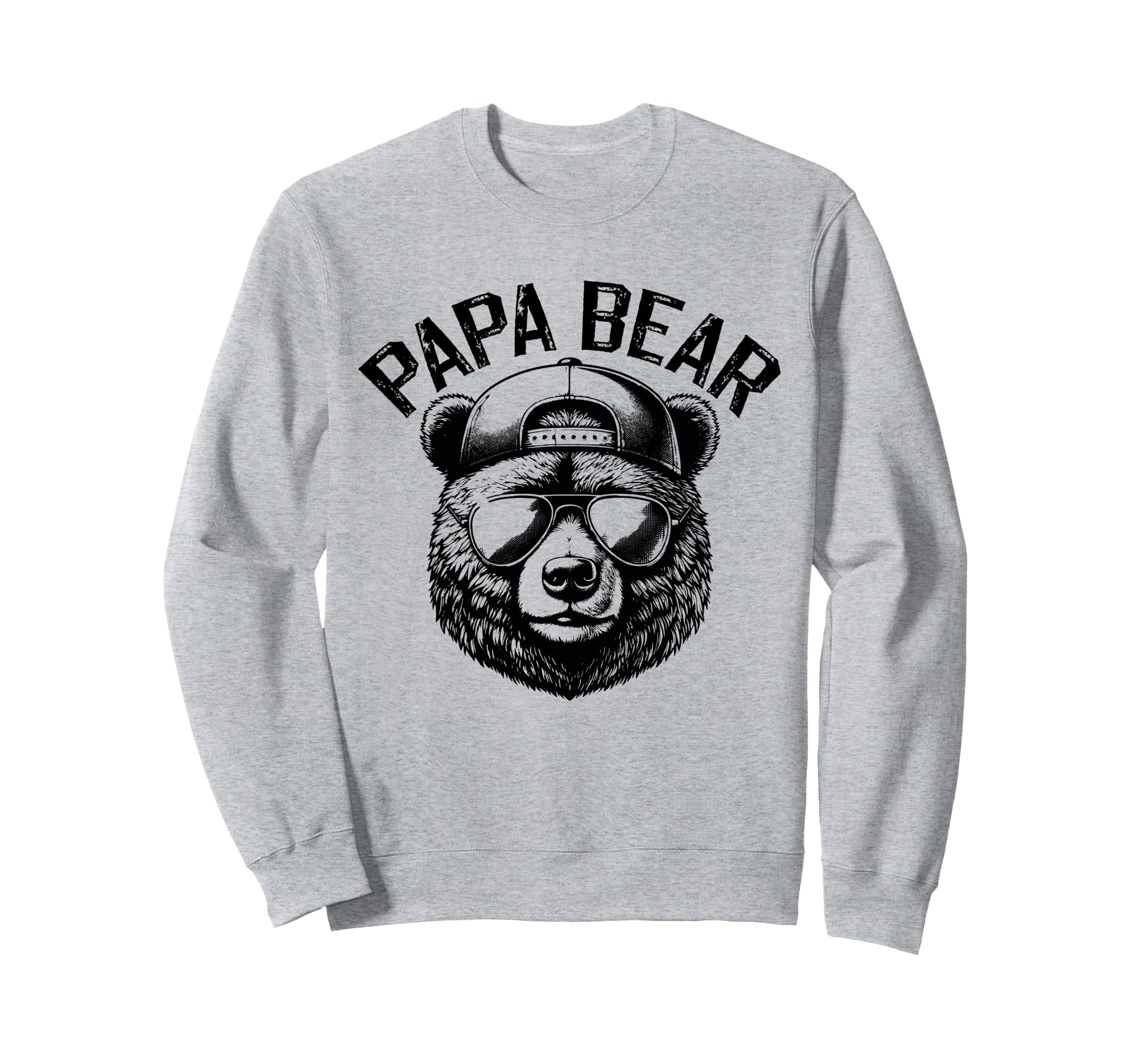Papa Bear Face Grizzly Fathers Day Bear Sweatshirt - Graphic Print Unisex - T-Shirt, Sweatshirt, Hoodie