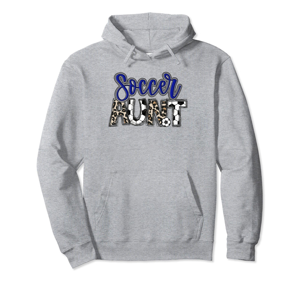 Soccer Aunt Leopard Blue Soccer Auntie Hoodie - Streetwear Style Unisex - T-Shirt, Sweatshirt, Hoodie