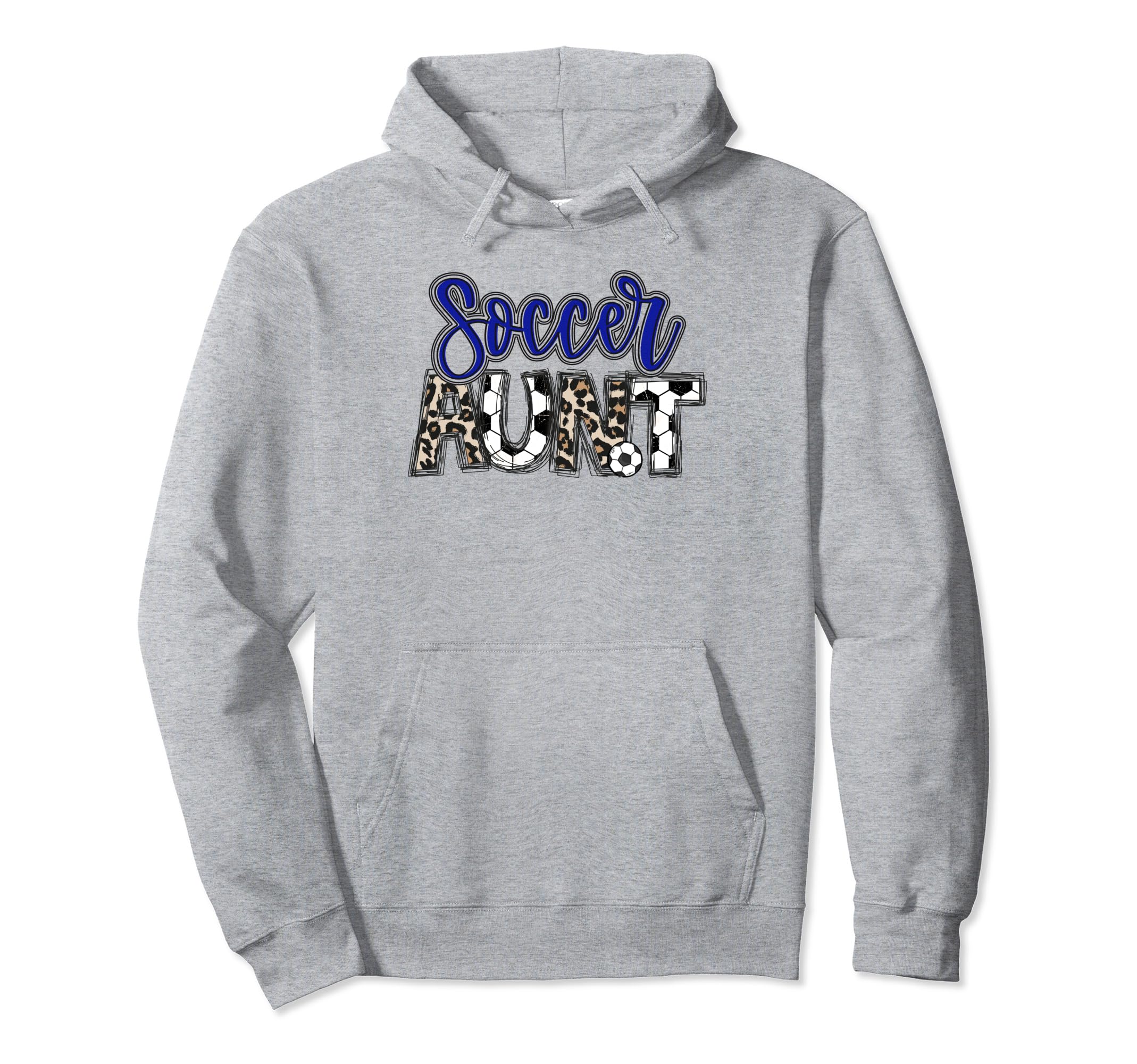 Soccer Aunt Leopard Blue Soccer Auntie Hoodie - Streetwear Style Unisex - T-Shirt, Sweatshirt, Hoodie