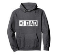 Mens 1 Dad Number One Dad Fathers Hoodie - Fun Novelty Design for Adults - T-Shirt, Sweatshirt, Hoodie