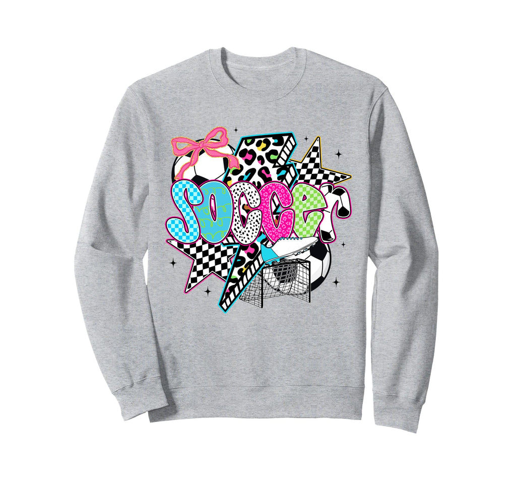Soccer Coquette Bow Game Day Sweatshirt - Casual Everyday Wear Men Women - T-Shirt, Sweatshirt, Hoodie