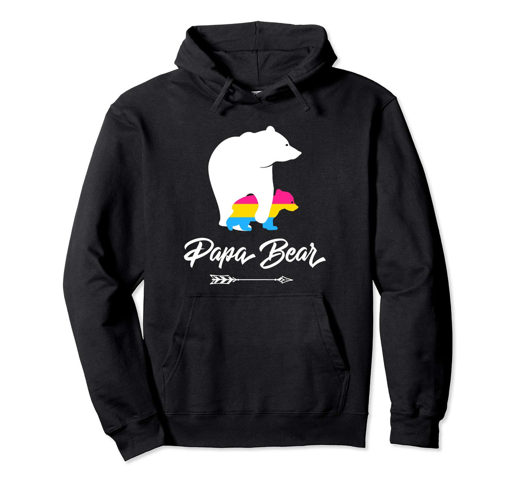 Papa Bear Lgbt Straight Ally Pansexual Hoodie - Minimalist Print Men Women - T-Shirt, Sweatshirt, Hoodie