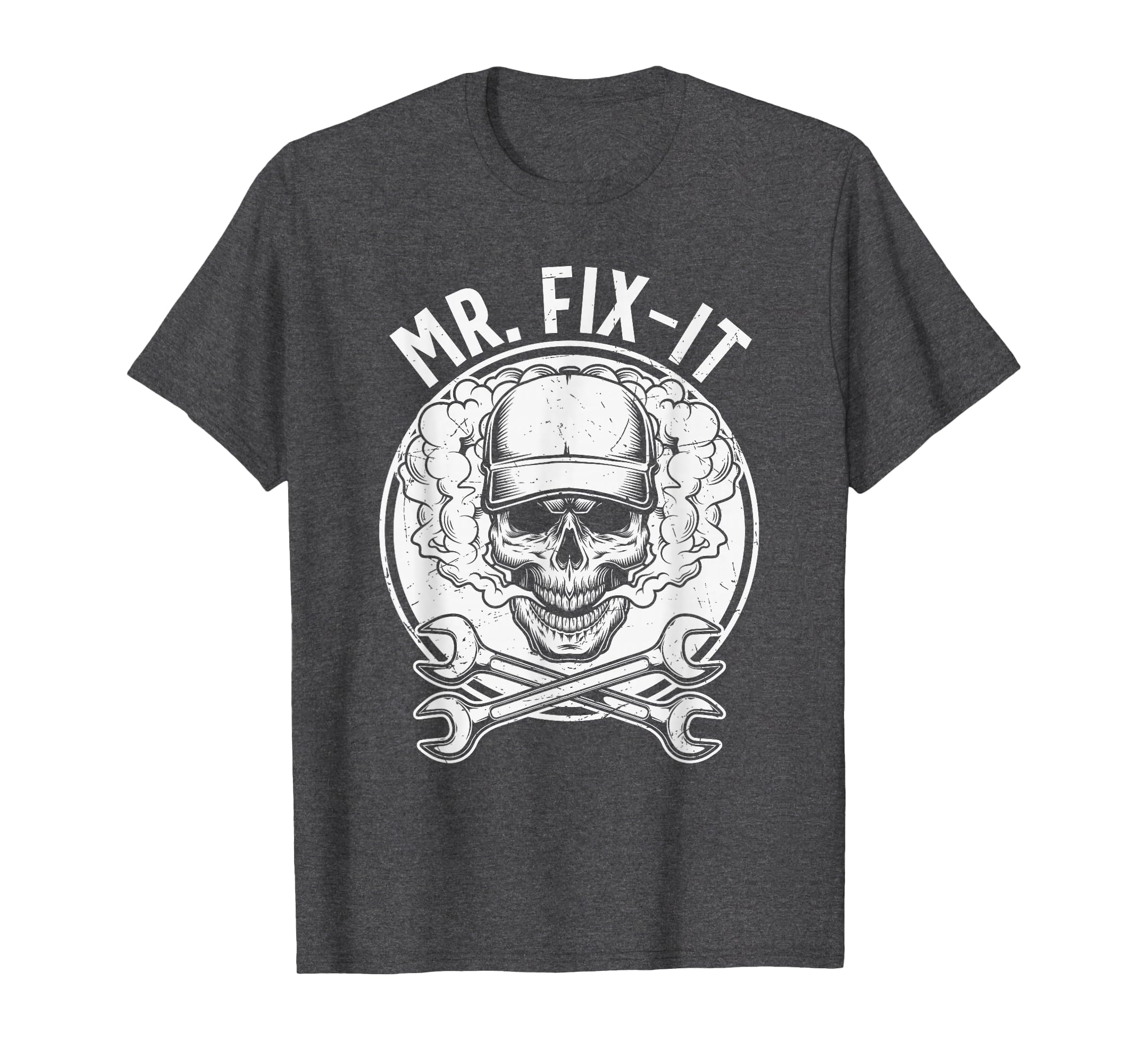 Mens Mr Fix It Skull Head Smoke And T-Shirt - Unique Graphic for Adults - T-Shirt, Sweatshirt, Hoodie
