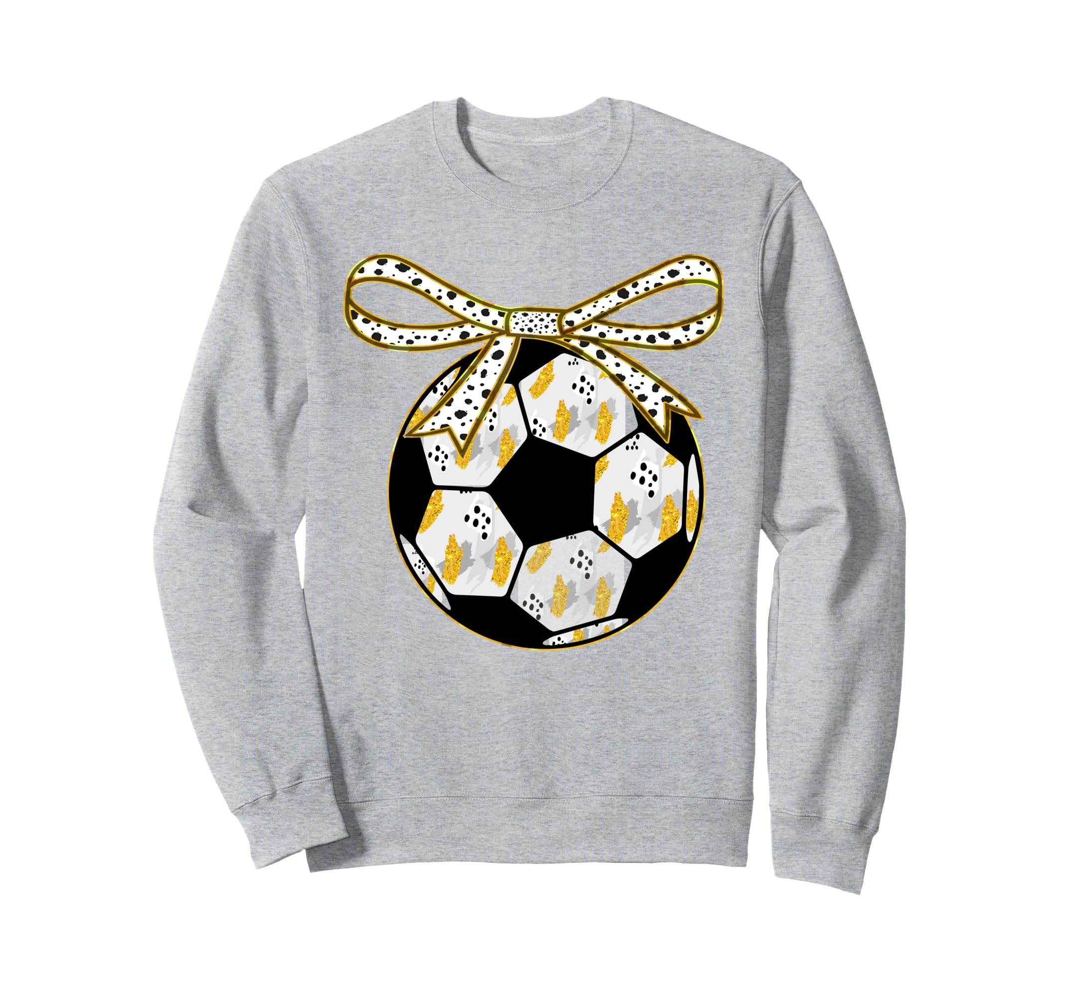 Unique Soccer Ball Pattern Bow Sweatshirt - Streetwear Style Unisex - T-Shirt, Sweatshirt, Hoodie
