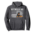 Rottweiler Dad Gift American Flag Hoodie - Unique Graphic Unisex - T-Shirt, Sweatshirt, Hoodie